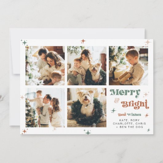 Foto Jahr im Review Holiday Card Weihnachten Boho (Vorderseite)