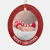 Foto-Jahr-Rot-Schneeflocke des Keramik Ornament (Links)