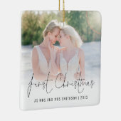 Foto Jahr Weihnachten Frau Mrs. Keramikornament (Rechts)