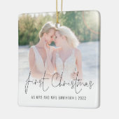 Foto Jahr Weihnachten Frau Mrs. Keramikornament (Links)