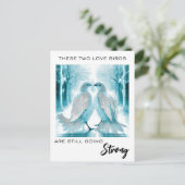 *~* FOTO Jahrestag Absract Love Birds AP54 Postkarte (Stehend Vorderseite)