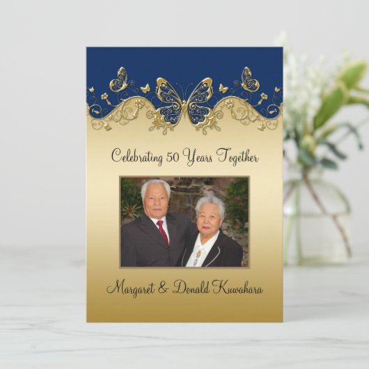 Foto-Jahrestag der Marine-und Einladung (Stehend Vorderseite)