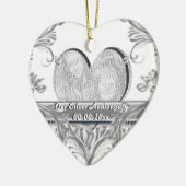 Foto Jahrestag der silbernen Hochzeit fertigen Keramikornament (Links)