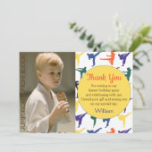 Foto Japan Karate Martial Arts Boy Kindergeburtsta Dankeskarte (Stehend Vorderseite)