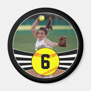 Foto & Jersey Nummer Fastton Softball Magnet