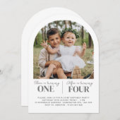 Foto Joint Arch Erster Geburtstag Einladung (Vorne/Hinten)