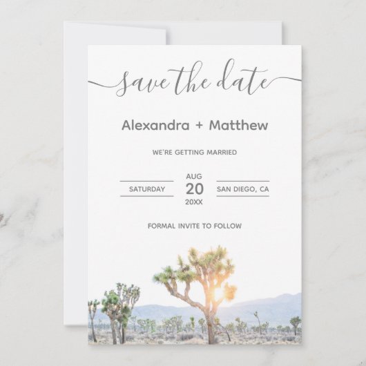 Foto Joshua Tree Boho Wedding Speichern Sie das Da Save The Date (Vorderseite)