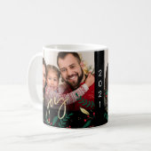 Foto Joy Black Red Green Gold Grün Weihnachten Kaffeetasse (Vorderseite Links)