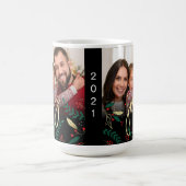 Foto Joy Black Red Green Gold Grün Weihnachten Kaffeetasse (Mittel)