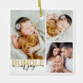 Foto "Joy New Baby Keepake" Keramikornament (Vorderseite)