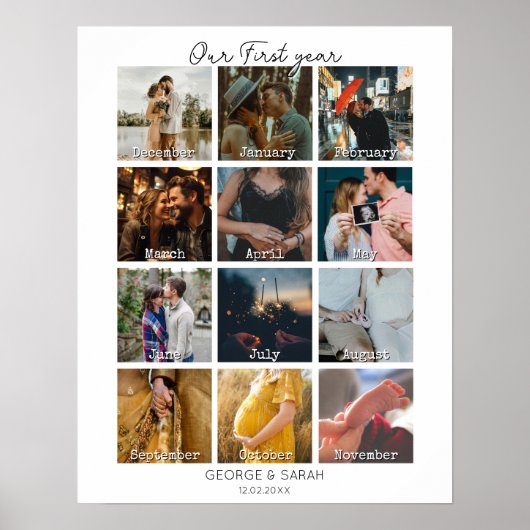 Foto Jubiläum 12 Monate Poster (Vorne)