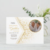 Foto-Jubiläum-Party Einladung der goldenen Jahre (Stehend Vorderseite)