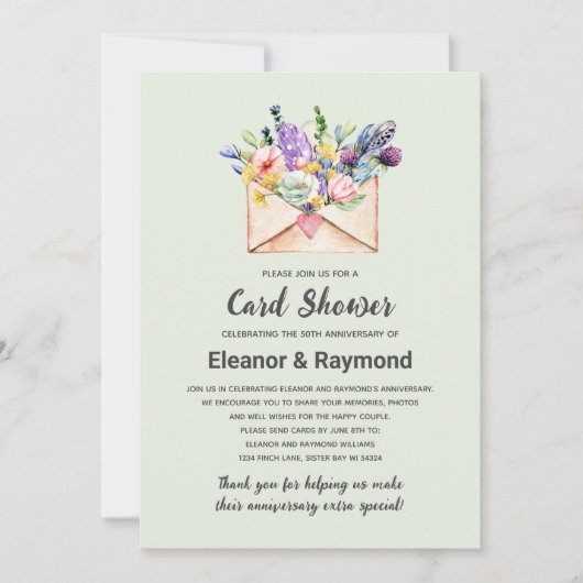 Foto-Jubiläumskarte Einladung zur Dusche (Vorderseite)