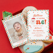 Foto Junge Weihnachten 1. Geburtstag Party Einladung