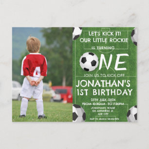 Foto Jungen Süße Fußball Sport Kinder 1. Geburtsta Postkarte