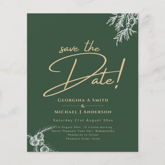 Foto JUNIPER GREEN Wedding Save the Date Flyer (Vorne)