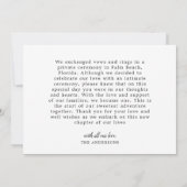 Foto Just Married Modern Script Heart Wedding Ankündigung (Rückseite)