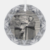 Foto Kaleidoskop Snowflake Border Ornament Aus Glas (Rückseite)