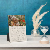 Foto-Kalender 2025 mit Stand Volljahr Beige Fotoplatte (Seite)