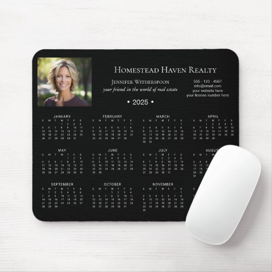 Foto-Kalender 2025 - Schwarz Mousepad (Mit Mouse)