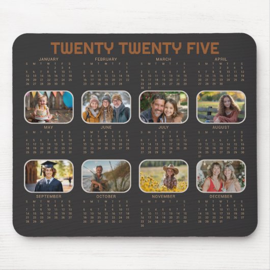 Foto Kalender 2025 Schwarzes Mousepad (Vorne)