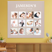 Foto-Kalender des ersten Jahres des Säuglings Leinwanddruck (Insitu (Wohnzimmer))