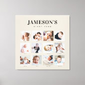 Foto-Kalender des ersten Jahres des Säuglings Leinwanddruck (Vorderseite)