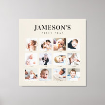 Foto-Kalender des ersten Jahres des Säuglings