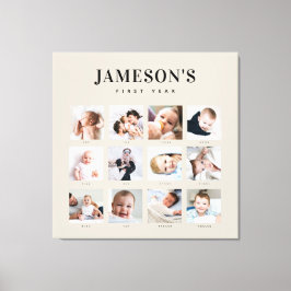 Foto-Kalender des ersten Jahres des Säuglings Leinwanddruck