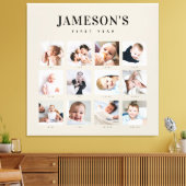 Foto-Kalender des ersten Jahres des Säuglings Leinwanddruck (Insitu (Wohnzimmer))