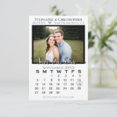 Foto Kalender Dusty Blue Wedding Rettete Unser Dat Karte (Stehend Vorderseite)