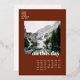 Foto & Kalender Einfache Typografie Save-the-Dat Folieneinladung