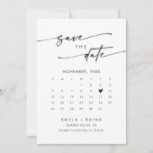 Foto-Kalender für den Boho Chic Black und White QR Save The Date (Vorderseite)