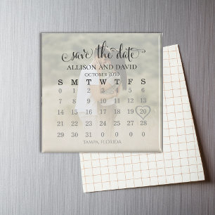 Foto-Kalender-Herz Save-the-Date-Hochzeit Magnet