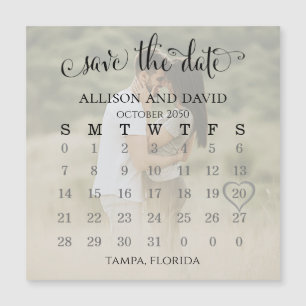 Foto Kalender Herz Save the Date Hochzeit Magnetkarte