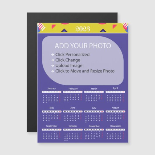 Foto-Kalender Magnetkarte (Vorne/Hinten)