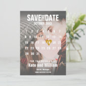 Foto Kalender Save the Date Gold Liebe Herz Einladung (Stehend Vorderseite)
