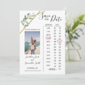 Foto Kalender Save the Date Hochzeit im Grünen Einladung (Stehend Vorderseite)
