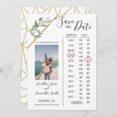 Foto Kalender Save the Date Hochzeit im Grünen Einladung (Vorne/Hinten)