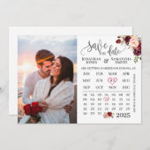 Foto-Kalender Save the Date Marsala Hochzeit Einladung (Vorne/Hinten)