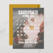 Foto Kalender Save the Date modern Postkarte (Vorne/Hinten)