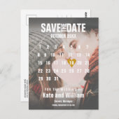 Foto Kalender Save the Date modern Postkarte (Vorne/Hinten)