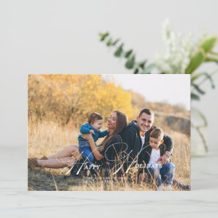 Foto-Kalenderblatt mit Kalligrafie zum Frohen Fest Einladung