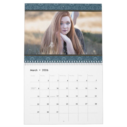 Foto-Kalendervorlage 2024 Benutzerdefiniertes Fami Kalender (Mär 2026)