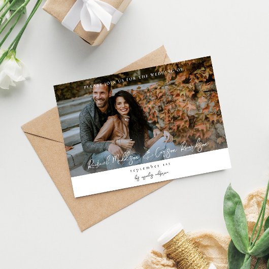 Foto & Kalligrafie 14 Mod Horizontal Wedding V2 Einladung