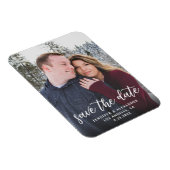 Foto & Kalligrafie 2 - Dunkler Save the Date Magnet (Rechte Seite)