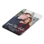 Foto & Kalligrafie 2 - Dunkler Save the Date Magnet (Linke Seite)