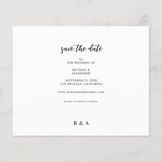 Foto & Kalligrafie 2A Lighter Horiz Save the Date Flyer (Hinten)