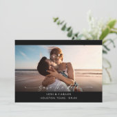 Foto & Kalligrafie 3 Mod Save the Date horizontal Einladung (Stehend Vorderseite)