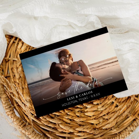 Foto & Kalligrafie 3 Mod Save the Date horizontal Einladung